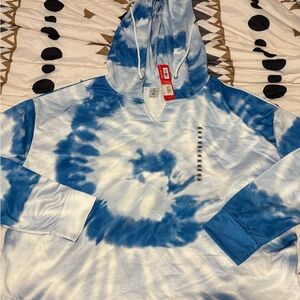 Freestyle Blue and White Tie-Dye Women's Sweater
